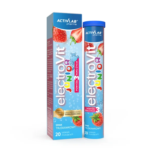 Activlab Pharma ElectroVit Junior Erdbeere Brausetabletten für Kinder zur Unterstützung von Elektrolyt- und Mineralstoffhaushalt