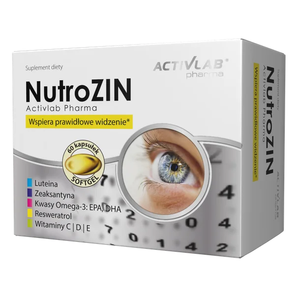 Activlab NutroZin 60 Kapseln – Nahrungsergänzung mit Omega-3, Lutein, Zeaxanthin, Resveratrol, Vitaminen und Mineralstoffen für Augen, Herz und Immunsystem