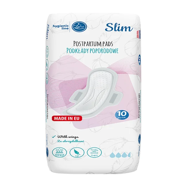 AKUKU Slim Wochenbett-Einlagen mit Flügeln, 10 Stück – hypoallergen, chlorfrei, atmungsaktiv und saugfähig für Komfort nach der Geburt