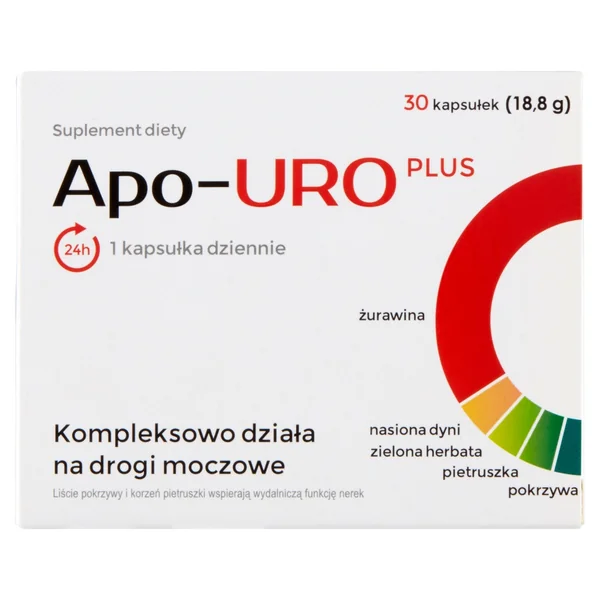 Apo-URO Plus Kapseln mit Cranberry-, Brennnessel-, Grüntee-, Kürbis- und Petersilienextrakt zur Unterstützung gesunder Harnwege