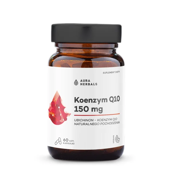 Aura Herbals Coenzym Q10 150 mg 60 Kapseln – veganes Q10 für Energie, Zellschutz und Vitalität