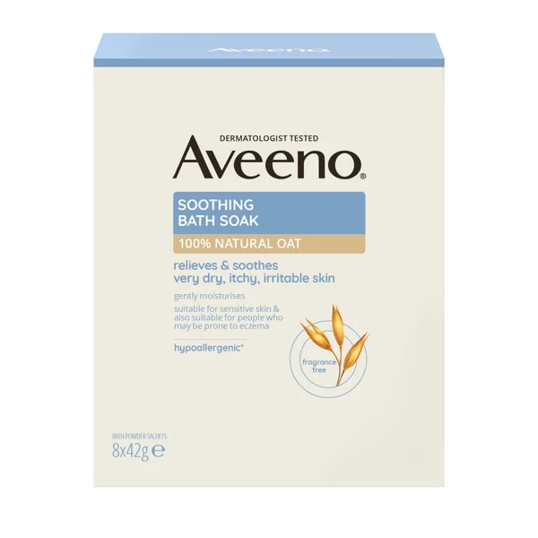 Aveeno® beruhigendes Badepulver 8x42g für empfindliche, juckende Haut, pflegend und sanft feuchtigkeitsspendend