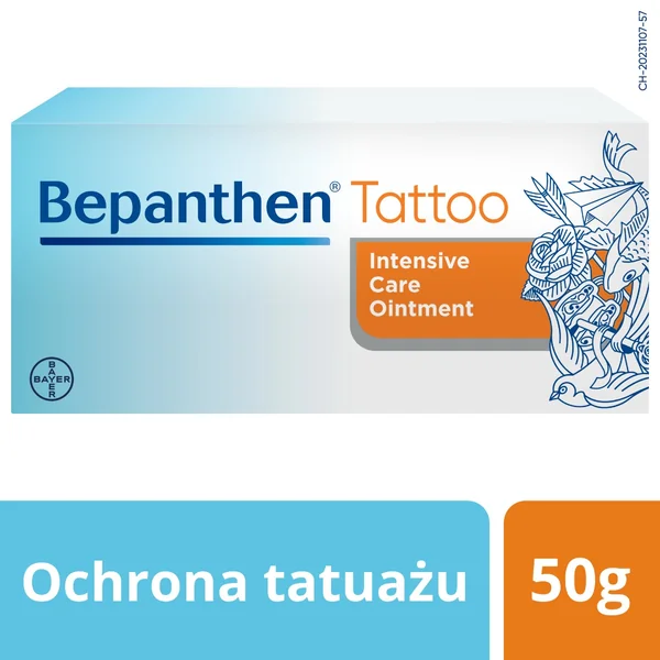 Bepanthen Tattoo Salbe für die Pflege und Regeneration tätowierter Haut, 50 g.