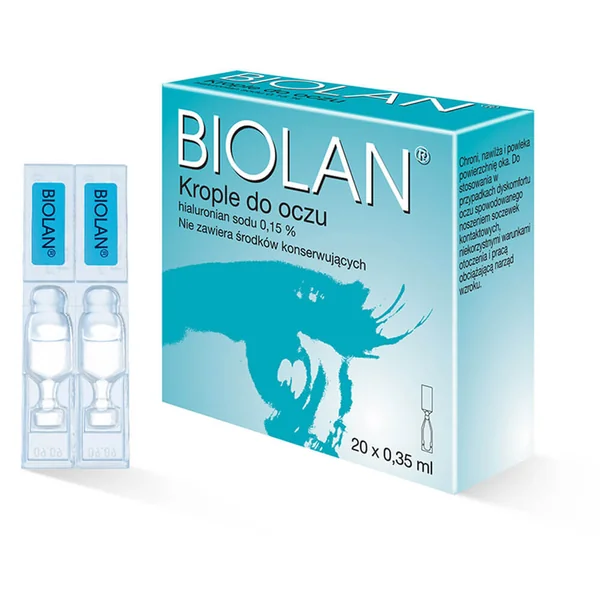 Biolan 0,15% Augentropfen Minims für trockene Augen, feuchtigkeitsspendend, konservierungsmittelfrei