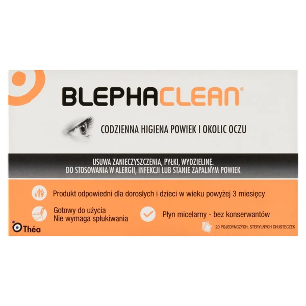 Blephaclean sterile Augenlid-Reinigungstücher zur täglichen Pflege empfindlicher Augenlider bei Reizungen, Allergien und Infektionen