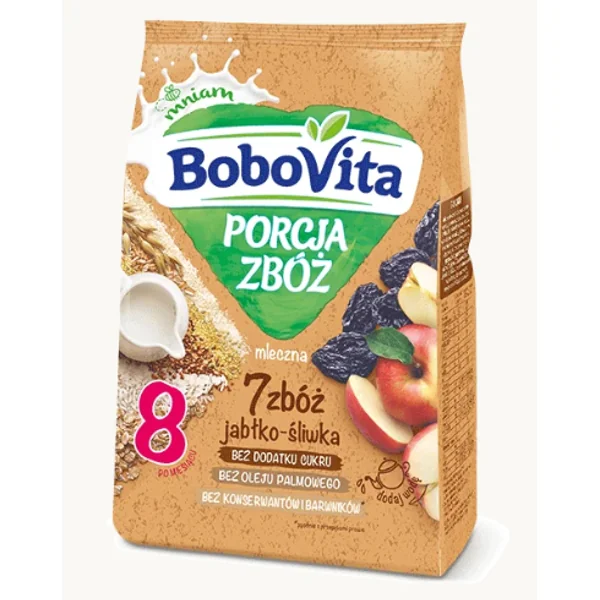 BoboVita Getreidebrei Apfel-Pflaume für Babys ab 8 Monaten – nährstoffreicher Babybrei