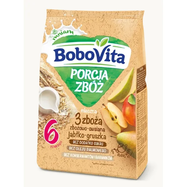 BoboVita Milch-Getreide-Haferbrei Apfel-Birne für Babys ab 6 Monaten