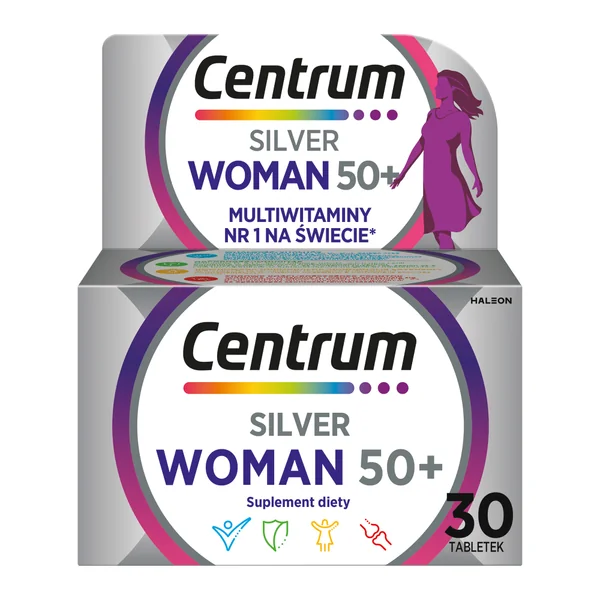Centrum Silver Frau 50+ 30 Tabletten Multivitamin für Frauen ab 50 zur Unterstützung von Immunität und Knochen