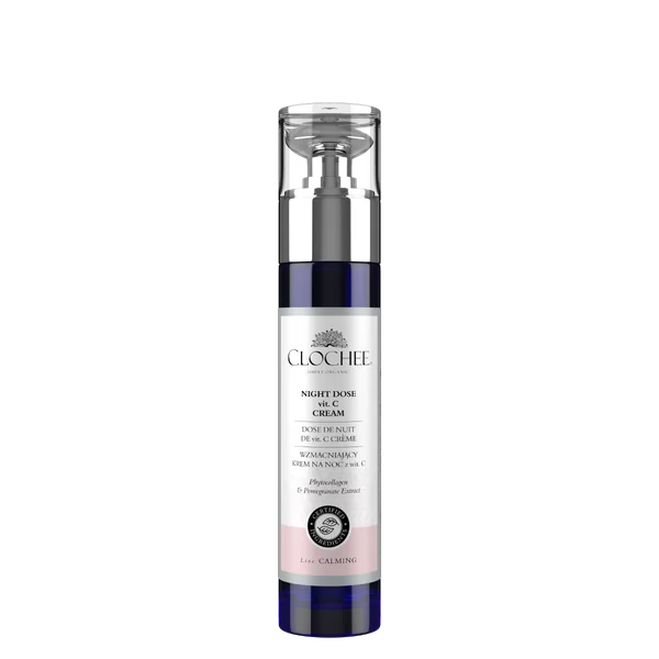 Clochee Simply Organic Vitamin C Nachtcreme 50 ml für empfindliche Haut, beruhigend und feuchtigkeitsspendend