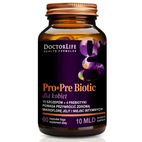 Doctor Life Pro+Pre Biotic für Frauen – 60 Kapseln mit Milchsäurebakterien und Inulin zur Unterstützung der Darm- und Vaginalflora