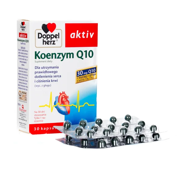 Doppelherz Aktiv Coenzym Q10 30 Kapseln – Nahrungsergänzung für Herzgesundheit, Energie und Anti-Aging.