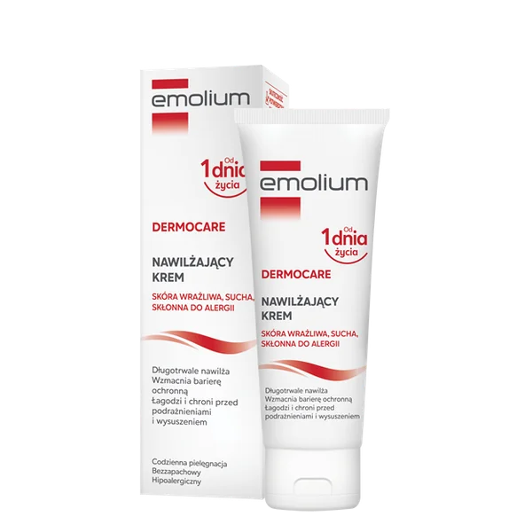 Emolium Dermocare Feuchtigkeitscreme 75 ml – intensive Pflege für empfindliche, trockene und allergieanfällige Haut von Geburt an.