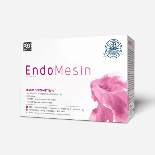 EndoMesin 60 Hartkapseln + 60 Weichkapseln – Nahrungsergänzung für Frauen zur Unterstützung der Endometriumfunktion und des hormonellen Gleichgewichts