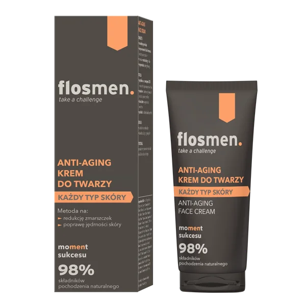 Floslek FLOSMEN Anti-Aging Gesichtscreme für Männer in 50 ml Dose, glättet Falten und stärkt die Haut