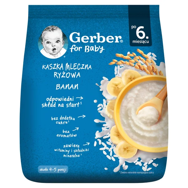 Gerber Milchreis-Brei mit Banane ab 6. Monat, 160 g, gesunde Babynahrung ohne Zuckerzusatz