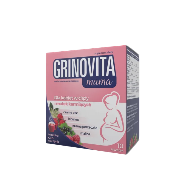 Grinovita Mama Pulverbeutel für Schwangere und Stillende zur Unterstützung des Immunsystems mit Vitaminen und Pflanzenextrakten