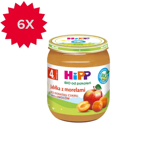 HiPP BIO Apfel-Aprikosen-Brei, 125 g, gesundes Dessert für Babys ab 4 Monaten, ballaststoffreich, glutenfrei, ohne Zuckerzusatz