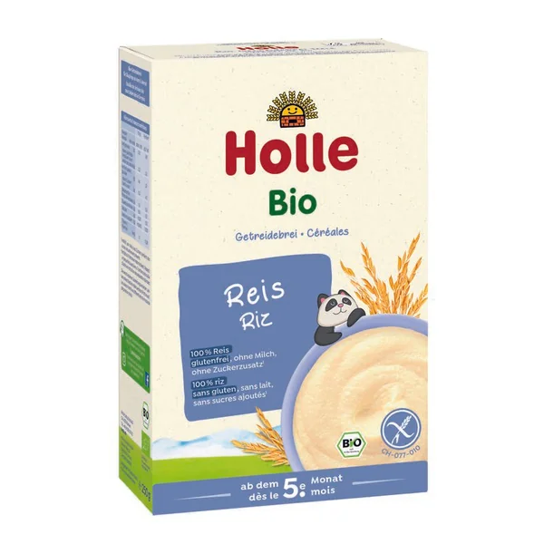 Holle Vollkorn-Reisbrei Bio für Babys ab dem 5. Monat – milchfrei und leicht verdaulich