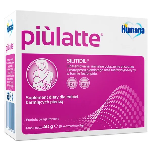 Humana Piulatte – Nahrungsergänzung für stillende Mütter mit LACTA-PLUS-COMPLEX, Vitamin B12 und D3 zur Unterstützung der Milchbildung