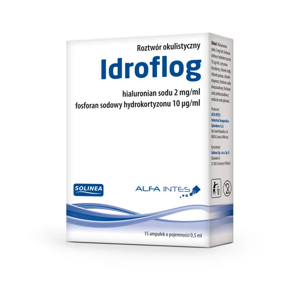 Idroflog Augentropfen 15 Ampullen x 0,5 ml – feuchtigkeitsspendende und schützende ophthalmische Lösung