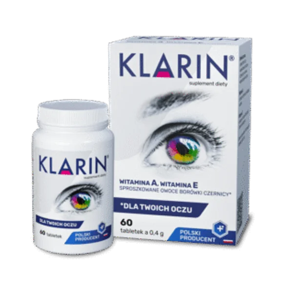 Klarin® 60 Tabletten Nahrungsergänzung für Augen mit Heidelbeerextrakt, Vitamin A & E, schützt vor oxidativem Stress