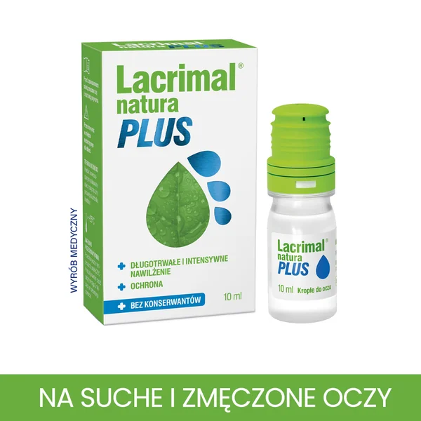 Lacrimal Natura Plus Augentropfen 10 ml – feuchtigkeitsspendende Augenpflege bei trockenen und müden Augen, ohne Konservierungsstoffe