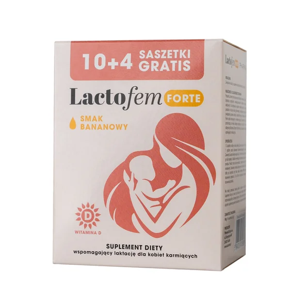 Lactofem Forte Bananengeschmack – Nahrungsergänzung für stillende Frauen mit Gerstenmalz, Beta-Glucan und Vitaminen zur Unterstützung der Milchproduktion
