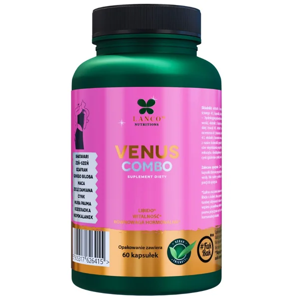 Lanco Nutritions Venus Combo 60 Kapseln – Nahrungsergänzung für Frauen zur Unterstützung des hormonellen Gleichgewichts, Menstruationszyklus und Vitalität