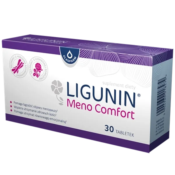 Ligunin Meno Comfort Tabletten gegen Wechseljahresbeschwerden mit Rotklee, Hopfen und Ashwagandha