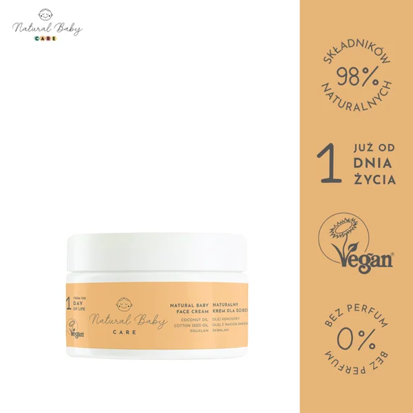 Natürliche Baby-Gesichtscreme 50 ml für empfindliche und atopische Haut, parfümfrei, vegan, ab dem 1. Lebenstag