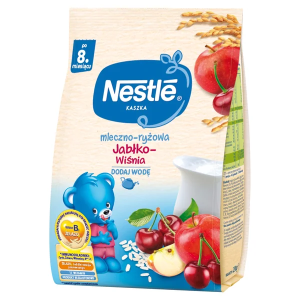Nestlé Milch-Reisbrei Apfel-Kirsche Babybrei 230 g – glutenfreier Brei ab 8. Monat