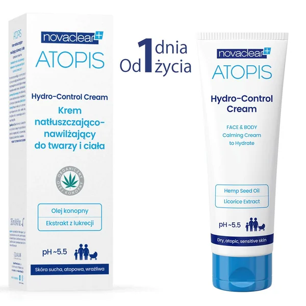 Novaclear Atopis Hydro-Control Creme 250 ml für trockene und empfindliche Haut, feuchtigkeitsspendend und pflegend