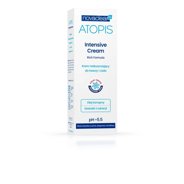 Equalan Novaclear Atopis Intensive Cream 100 ml – fetthaltige Pflegecreme für trockene und empfindliche Haut von Gesicht und Körper.