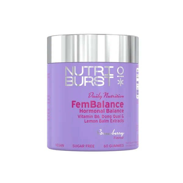 Nutriburst FemBalance 60 Gummibärchen – Nahrungsergänzung für Frauen zur Unterstützung des hormonellen Gleichgewichts und Regulierung des Menstruationszyklus