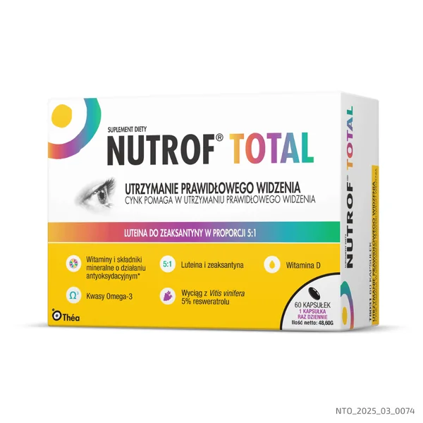 Nutrof Total Kapseln – Nahrungsergänzung zur Unterstützung der Augengesundheit mit Omega-3, Lutein, Zeaxanthin, Resveratrol und Vitamin D3.