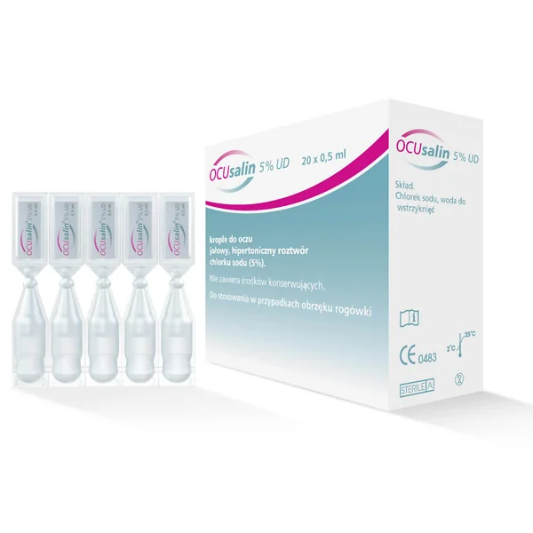 Ocusalin 5% sterile Augentropfen in Minims für die Behandlung von Hornhautschwellungen