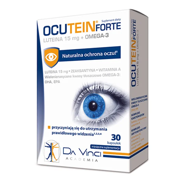 Ocutein Forte Lutein 15 mg + Omega-3 Kapseln – Nahrungsergänzung für gesunde Augen, zentrale Sehkraft und antioxidativen Schutz