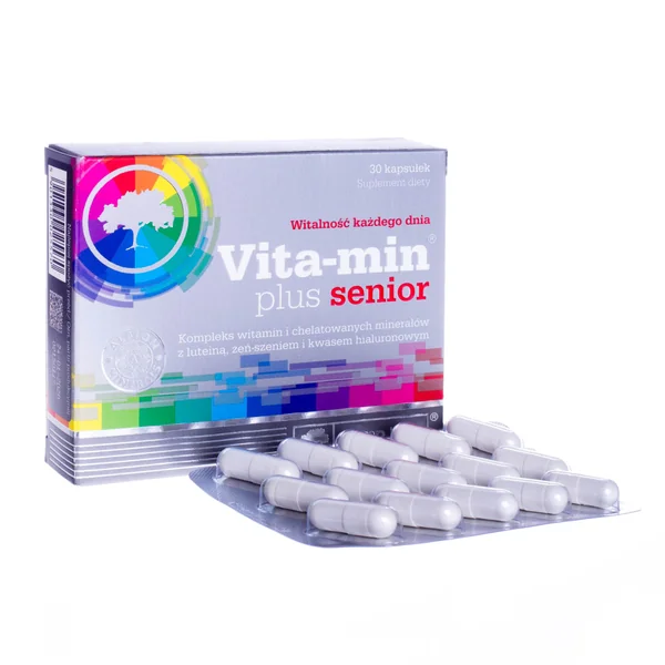 Olimp Vita-Min Plus Senior Kapseln – Multivitamin- und Mineralstoffpräparat mit Lutein, Hyaluronsäure und Ginseng für ältere Erwachsene