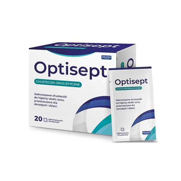 Optisept sterile Einwegtücher zur sanften Reinigung von Augenlidern und Wimpern, 20 Stück