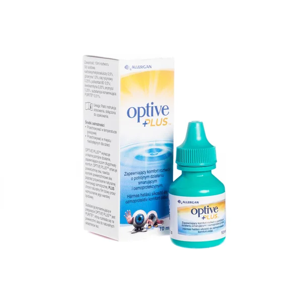 Optive Plus Augentropfen Flasche 10 ml – befeuchtend und schützend für trockene und gereizte Augen.
