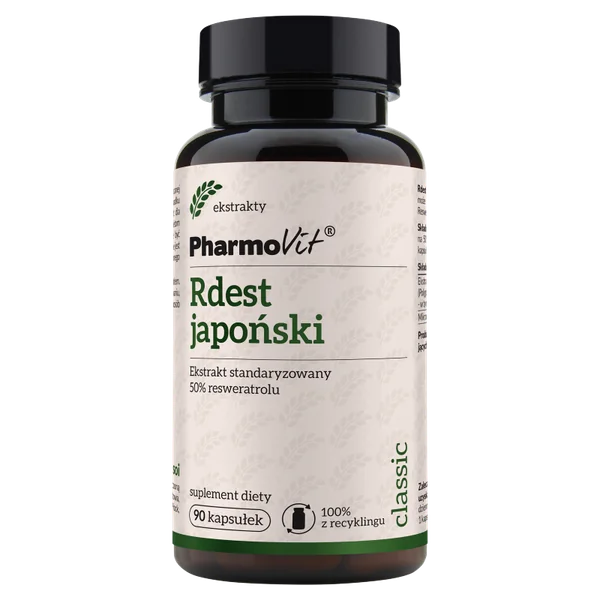 Pharmovit Japanischer Knöterich Kapseln 90 Stück, Resveratrol-Nahrungsergänzung für Frauen