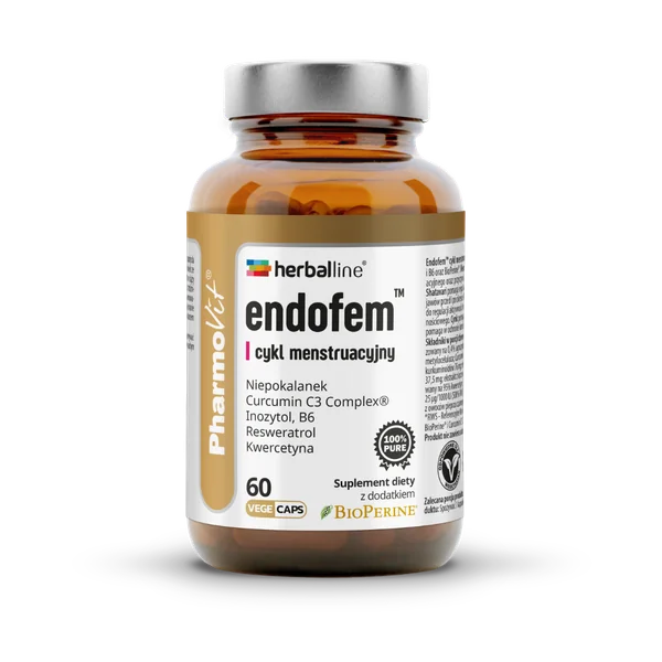 PharmoVit Herballine Endofem 60 Kapseln – Nahrungsergänzung für Frauen zur Unterstützung des hormonellen Gleichgewichts, Menstruationszyklus und Wohlbefinden