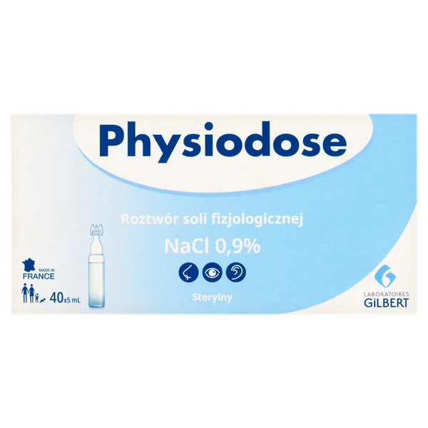 Physiodose NaCl 0,9% sterile Kochsalzlösung, 5 ml Ampullen, 40 Stück, für Nasen-, Augen- und Ohrenhygiene