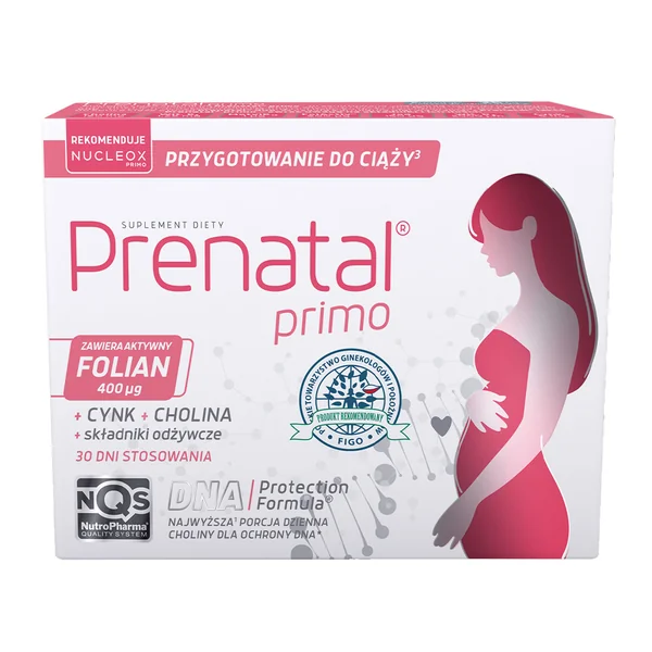 Prenatal® PRIMO Kapseln – Nahrungsergänzung für Frauen vor und während der Schwangerschaft mit DNA-Schutz, Folsäure, Cholin und Vitaminen.