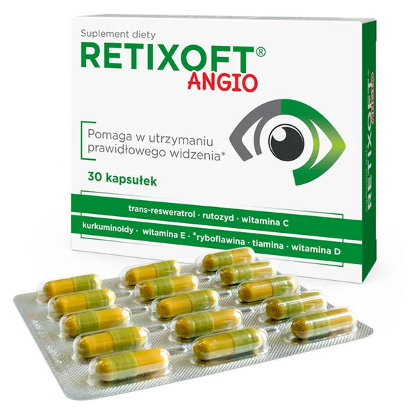 Retixoft Angio 30 Kapseln Nahrungsergänzung zur Unterstützung der Augengesundheit und antioxidativem Zellschutz