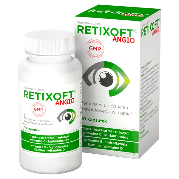 Retixoft Angio 90 Kapseln Nahrungsergänzung zur Unterstützung der Augengesundheit und antioxidativem Zellschutz