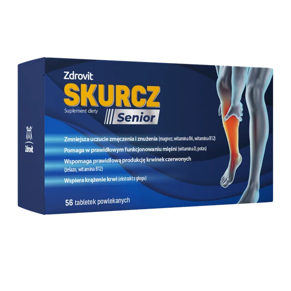 Packung Zdrovit Skurcz Senior Tabletten – Magnesiumpräparat für Erwachsene zur Unterstützung von Muskeln und Nervensystem