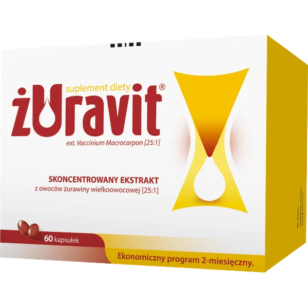 Żuravit 60 Kapseln mit Cranberry-Extrakt – Nahrungsergänzung zur Unterstützung der Blasengesundheit und Vorbeugung von Harnwegsinfektionen