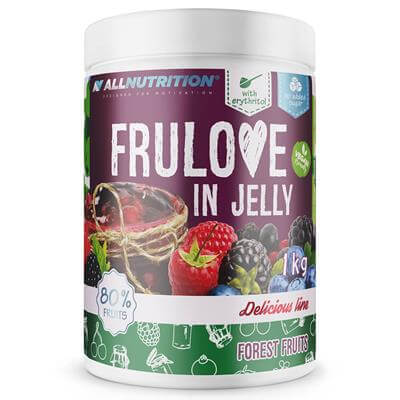 Glas Frulove In Jelly Waldfrüchte mit 80 % Früchten, gesüßt mit Erythrit, kalorienarm und ohne Zucker