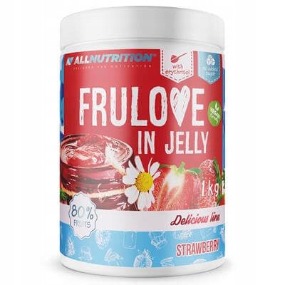 Frulove Erdbeer-Fruchtgelée im Glas mit saftigen Erdbeerstücken, zuckerfrei und kalorienarm.